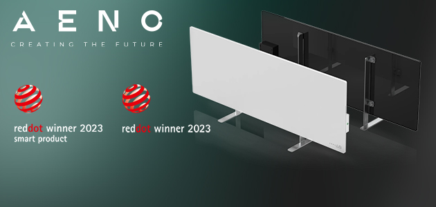 AENO Premium Eco Smart Heater в победителя в наградата Red Dot Award 2023 в категориите „Отоплителна и климатична техника“ и „Интелигентни продукти“