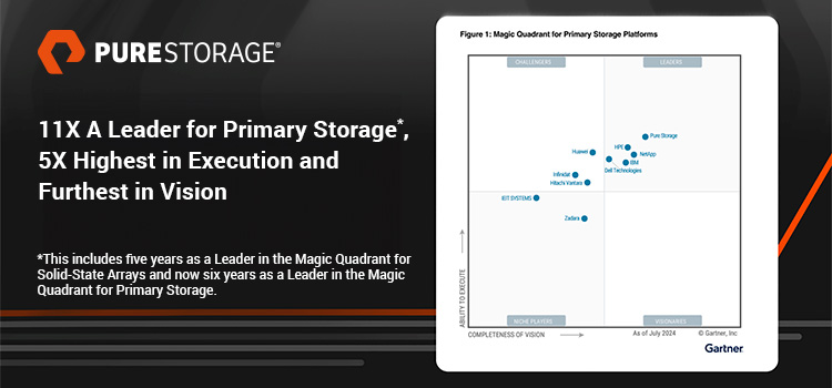 Pure Storage - Leader in Gartner Magic Quadrant